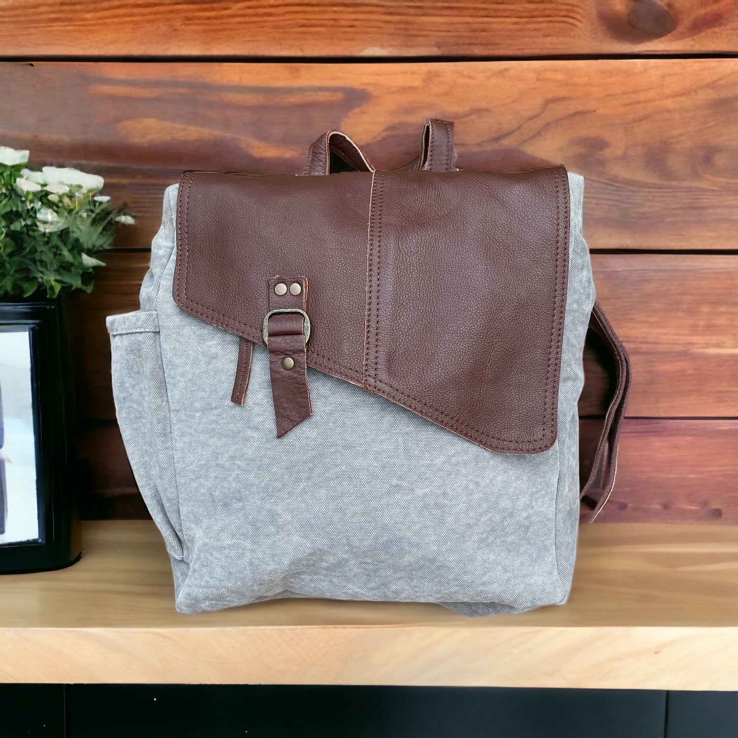 TERRA ORGANICA - Sac à dos Aventure - fait de toile et cuir recyclé