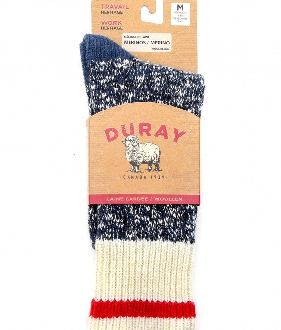 DURAY - Bas de laine mérinos - Fabriqué entièrement  au Québec