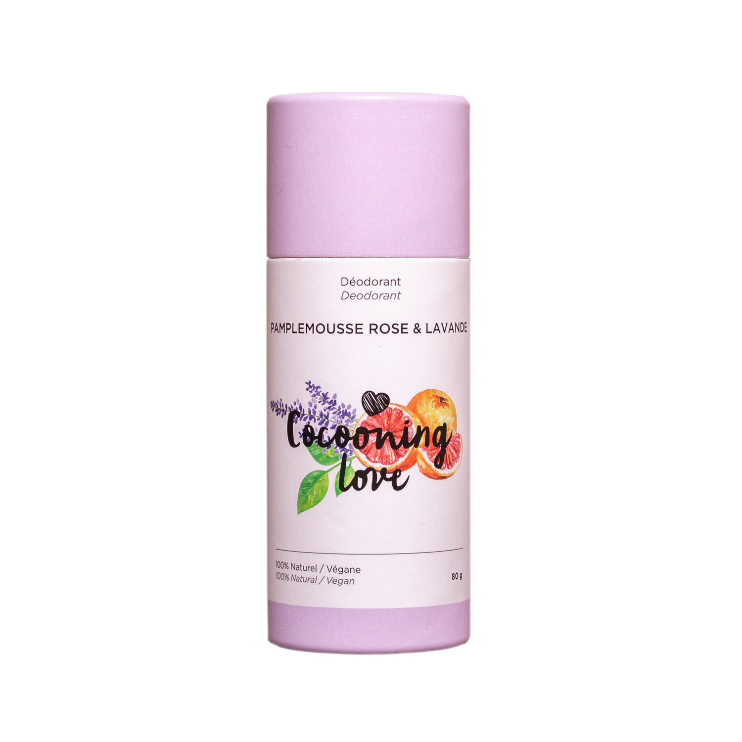 COCOONING LOVE - Déodorant végane Pamplemousse rose & Lavande - Contenant en carton Recyclable - Déodorant | Samara & Co