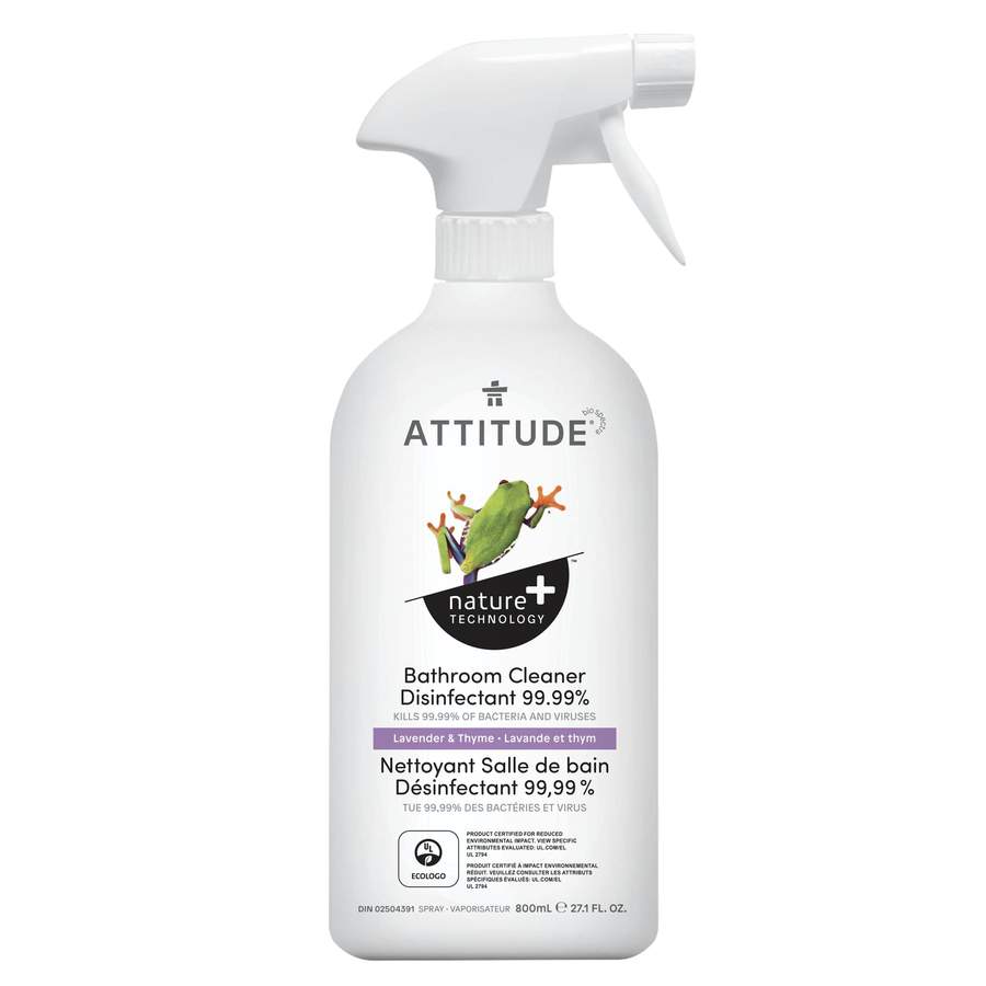 ATTITUDE - Nature+ – Nettoyant Salle de bain Désinfectant 99,99 % – Lavande et Thym - Produits nettoyants | Samara & Co