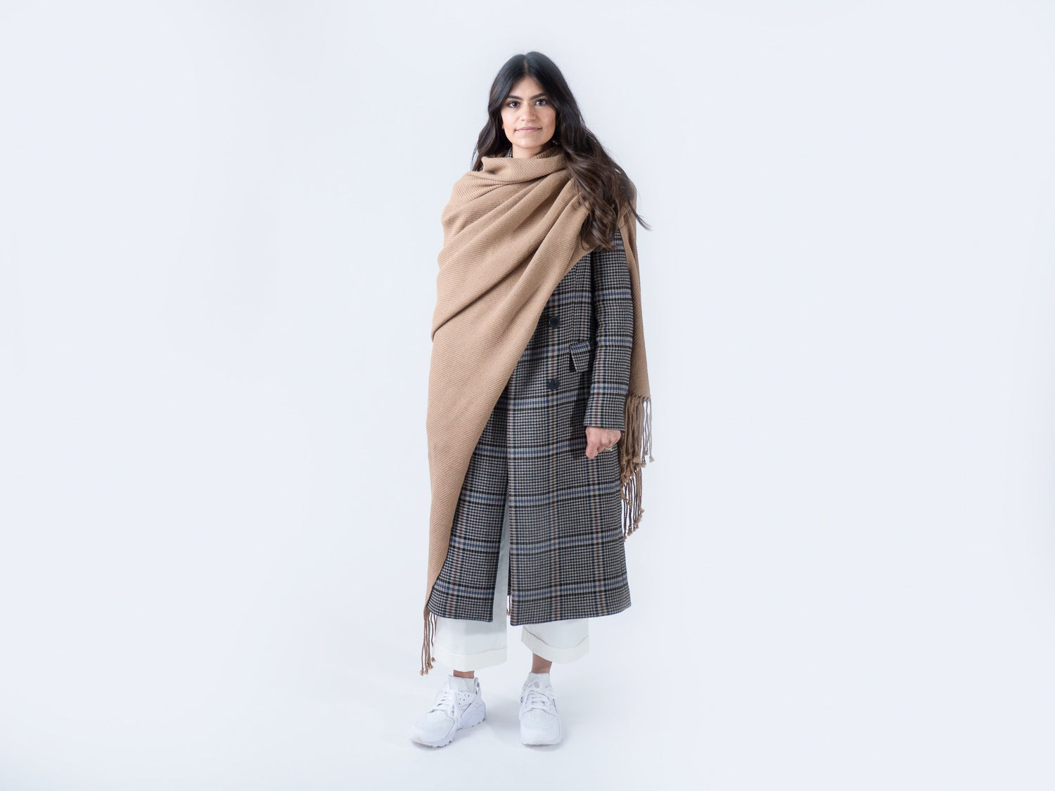 ABBOTT - Grande Écharpe en laine d'alpaga - Caramel - Accessoires | Samara & Co
