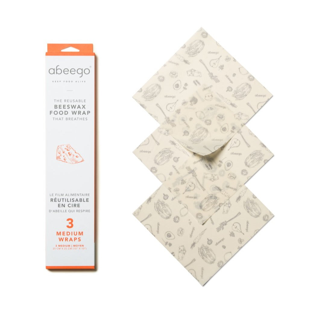 ABEEGO - Emballage alimentaire biodégradable - 3 Moyens - Accessoires Maison | Samara & Co