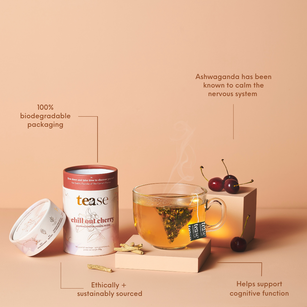 TEASE - Sans caféine • Tisane "Chill Out Cherry" - 100% sans plastique ni nylon