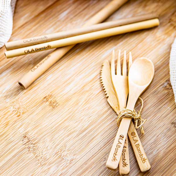 OLA BAMBOO - Kit Zéro Déchet - Ustensiles en bambou réutilisables - Accessoires Maison | Samara & Co