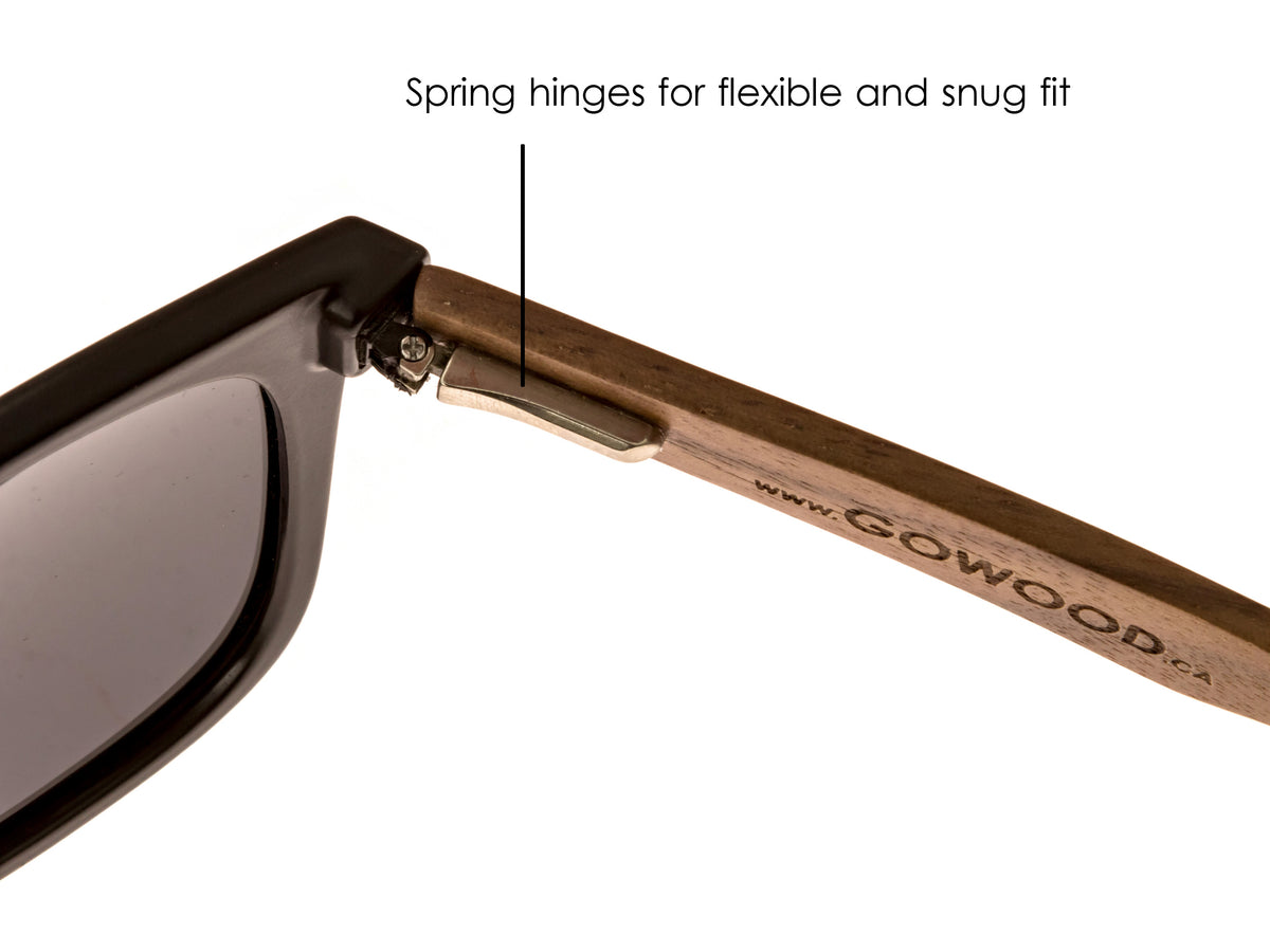 GOWOOD - Los Angeles - Lunettes de soleil en bois de noyer avec verres noir polarisés - Lunettes de soleil | Samara & Co