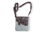 TERRA ORGANICA - Petit Sac Messenger fait de jute bio et cuir recyclé