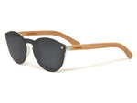GOWOOD - Rio - Lunettes de soleil rondes en bois de bambou avec verres polarisés une pièce gris foncé - Lunettes de soleil | Samara & Co