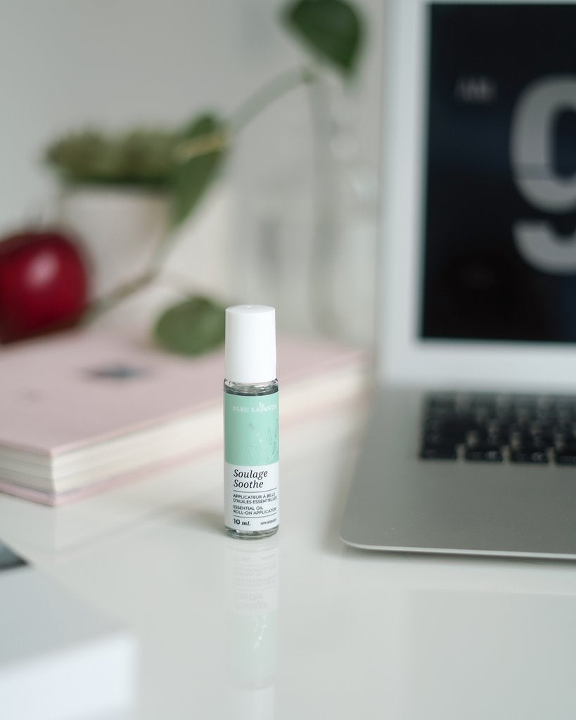 BLEU LAVANDE - Huiles essentielles de lavande et menthe poivrée avec Applicateur à bille - Apaisant - Huile | Samara & Co
