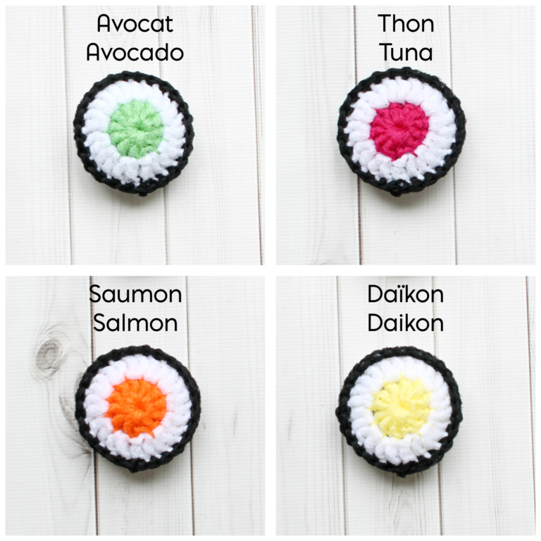 LA CAPITAINE CROCHÈTE - Tampon à récurer réutilisable - faits à la main • Sushi - Accessoires Maison | Samara & Co