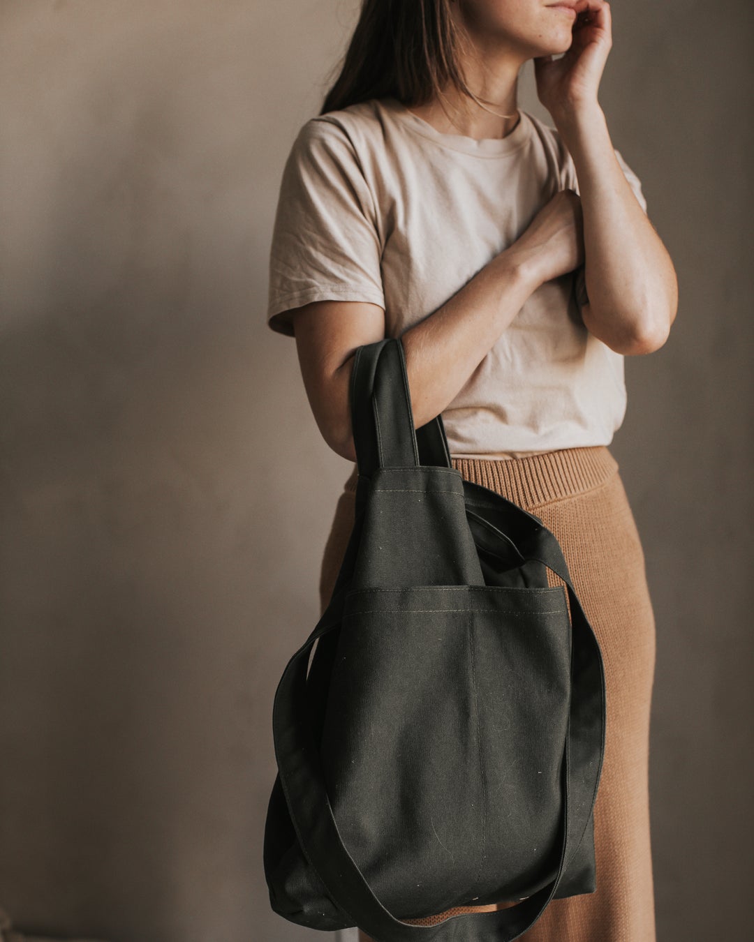 DANS LE SAC - Sac à double pochettes - Fait au Québec - 100% coton