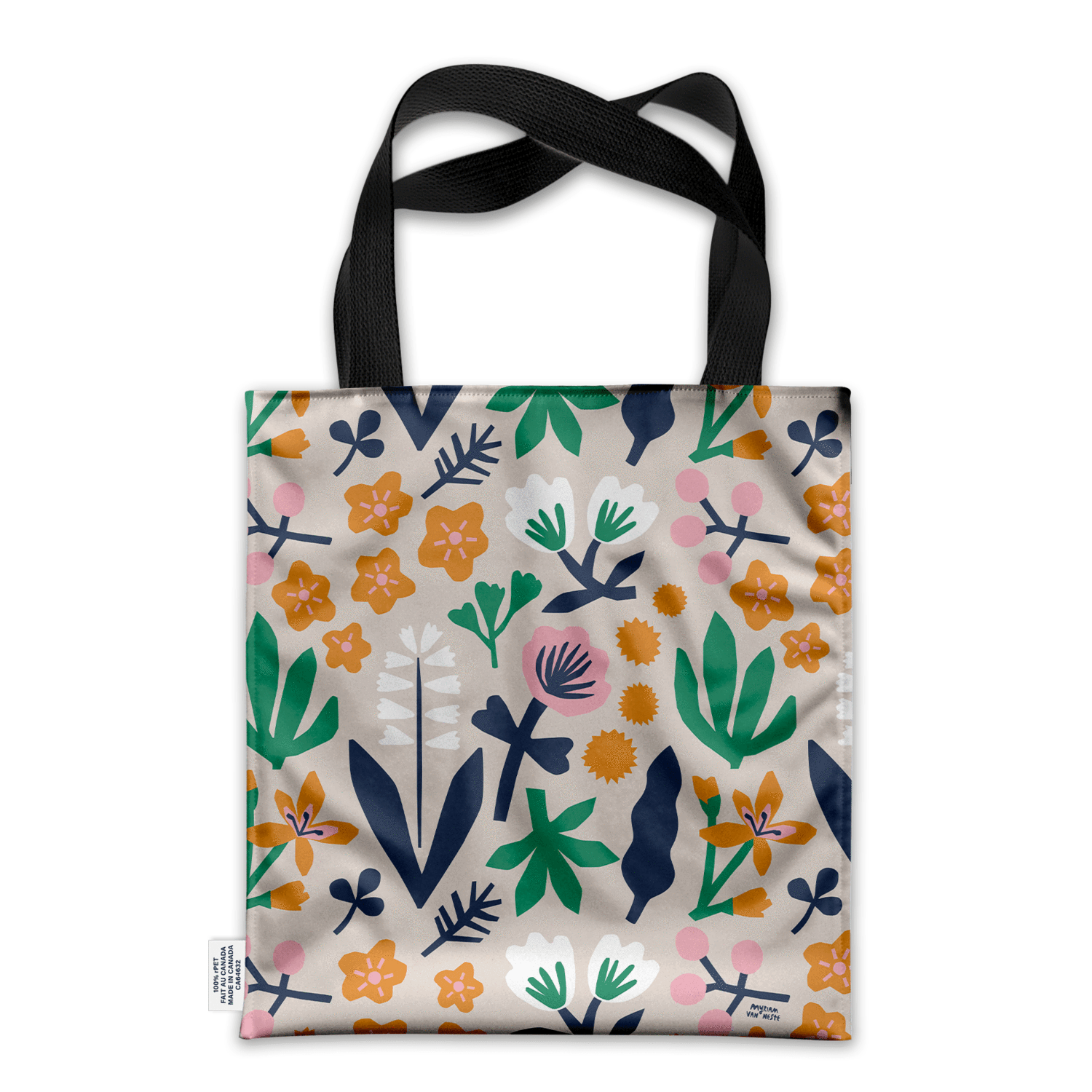 DEMAIN DEMAIN - Tote bag - made from recycled plastic bottles • Paper flowers by Myriam Van Neste