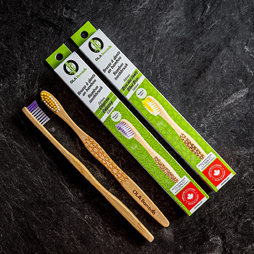OLA BAMBOO - Brosse à dents "Éclatantes" - Fabriqué au Canada