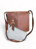 TERRA ORGANICA - Large Messenger Bag - made of Organic Jute and Recycled Leather - Ash