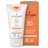 ATTITUDE - Crème solaire minérale FPS 30 - Base d’oxyde de zinc non nano – Fleur d'oranger