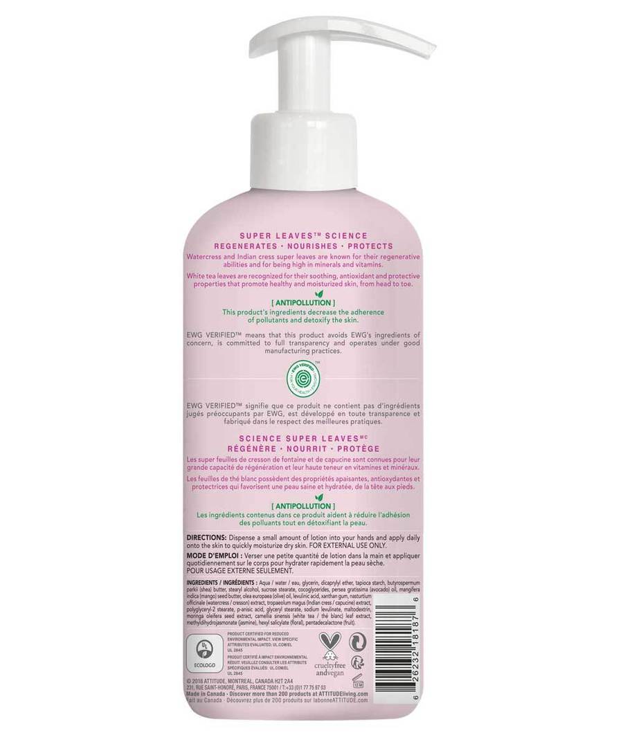 ATTITUDE - Super leaves™ – Lotion pour le corps Apaisant – Feuilles de thé blanc - Soins corps | Samara & Co