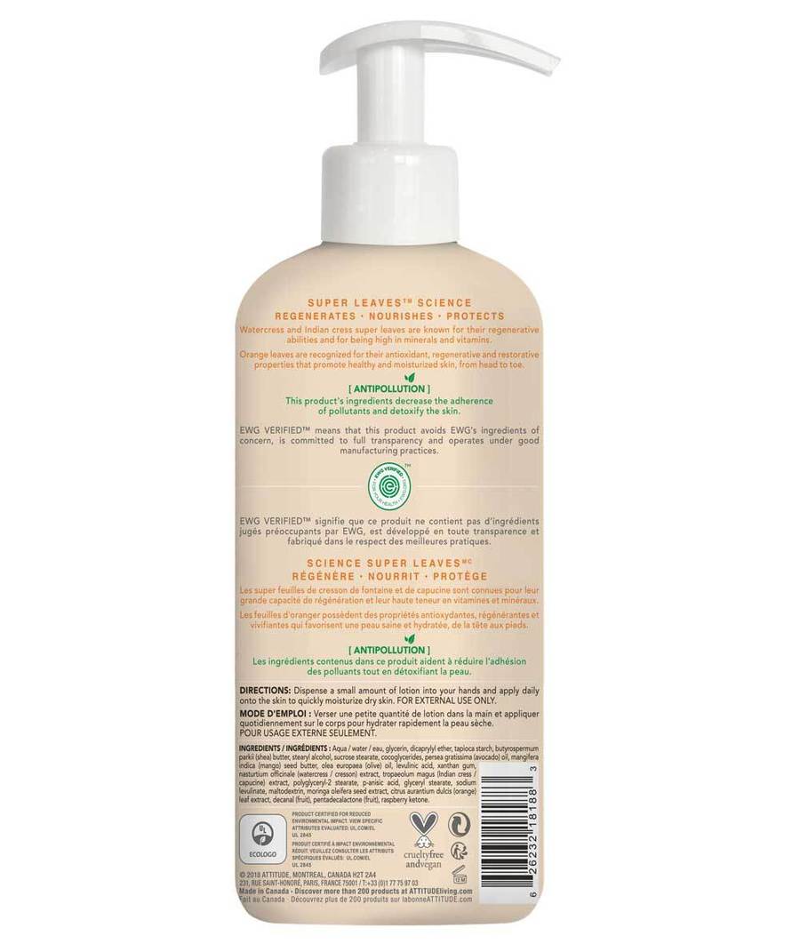 ATTITUDE - Super leaves™ – Lotion pour le corps Énergisant –  Feuilles d'oranger - Soins corps | Samara & Co