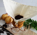 PINYON PRODUCTS - Filtre à café réutilisable en tissu - Mélange de chanvre et de coton bio • Méthode "Pour-Over" / Chemex® - Filtre à café | Samara & Co