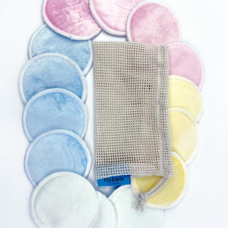 TRU EARTH - Tampons démaquillants en bambou réutilisables - Accessoires soins | Samara & Co