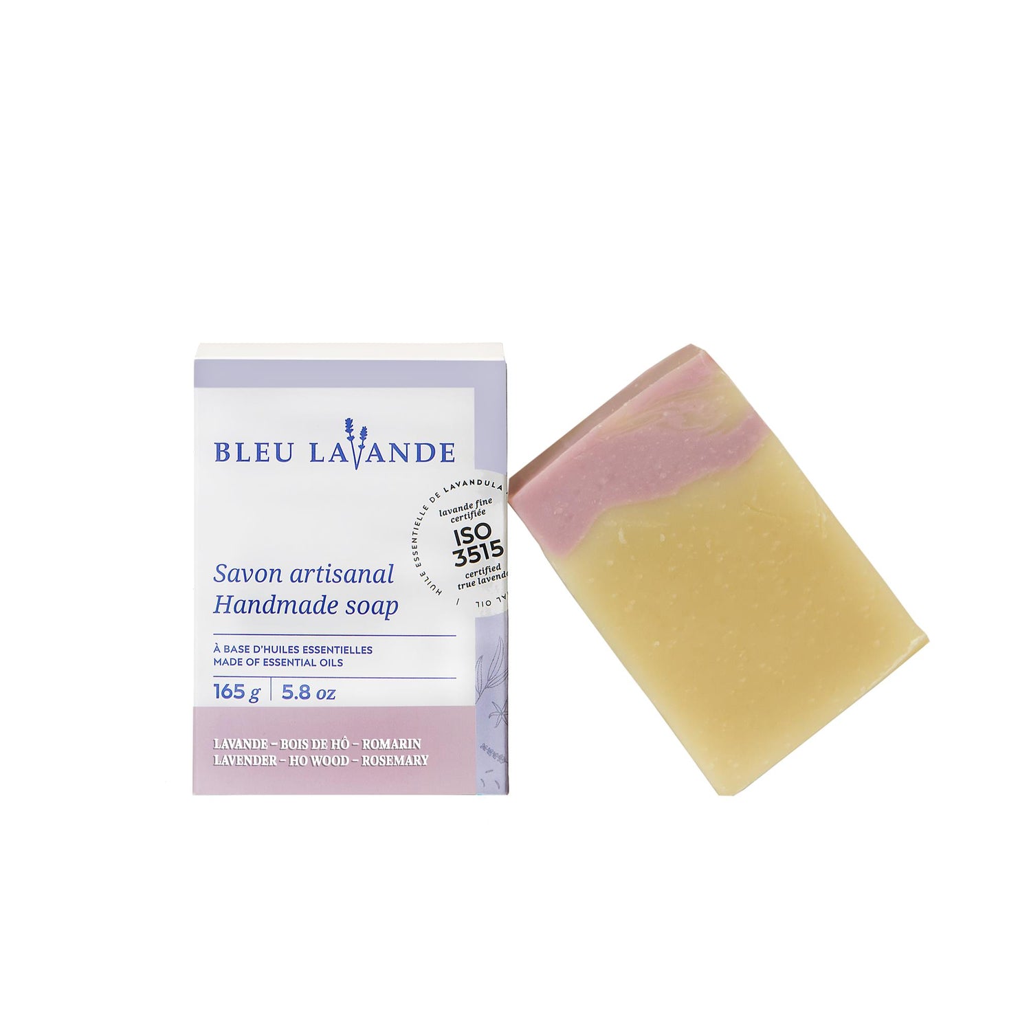 BLEU LAVANDE - Savon artisanal naturel Lavande-Bois de hô-Romarin - Soins corps | Samara & Co