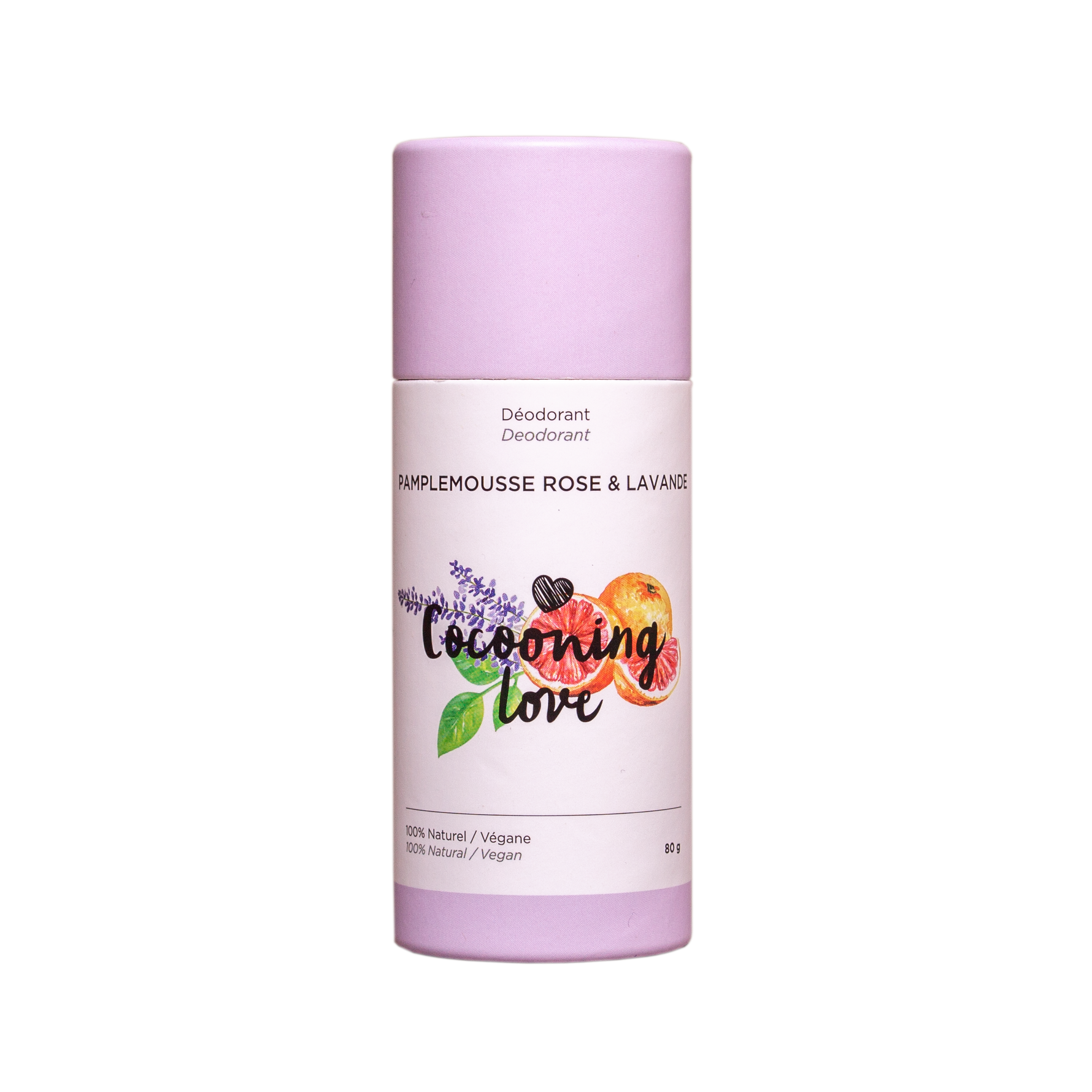 COCOONING LOVE - Déodorant végane Pamplemousse rose & Lavande - Contenant en carton Recyclable - Déodorant | Samara & Co