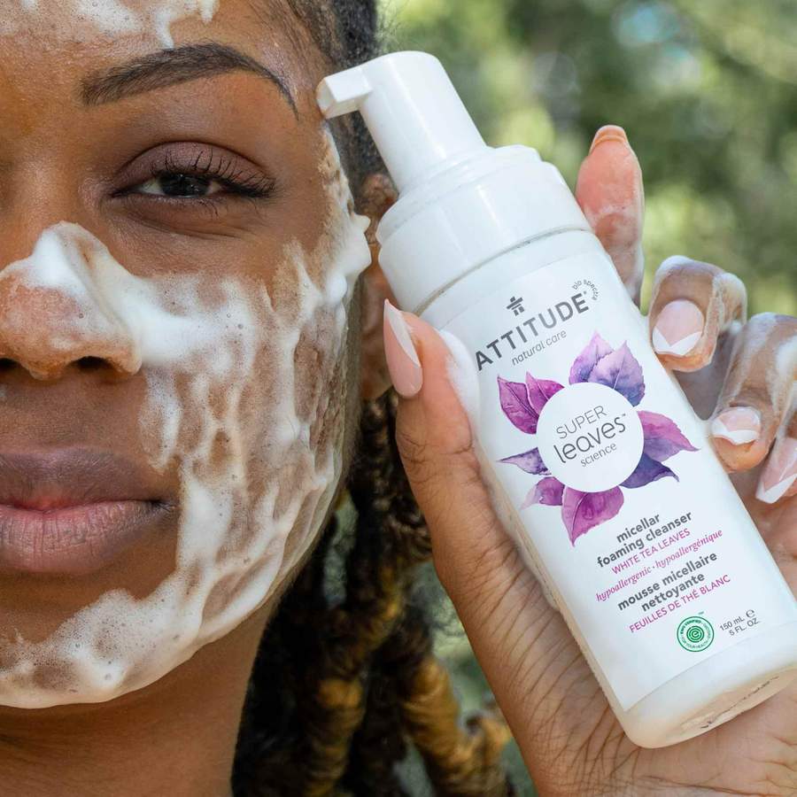 ATTITUDE - Super leaves™ - Mousse Micellaire Nettoyante - Feuilles de thé blanc - Soins visage | Samara & Co