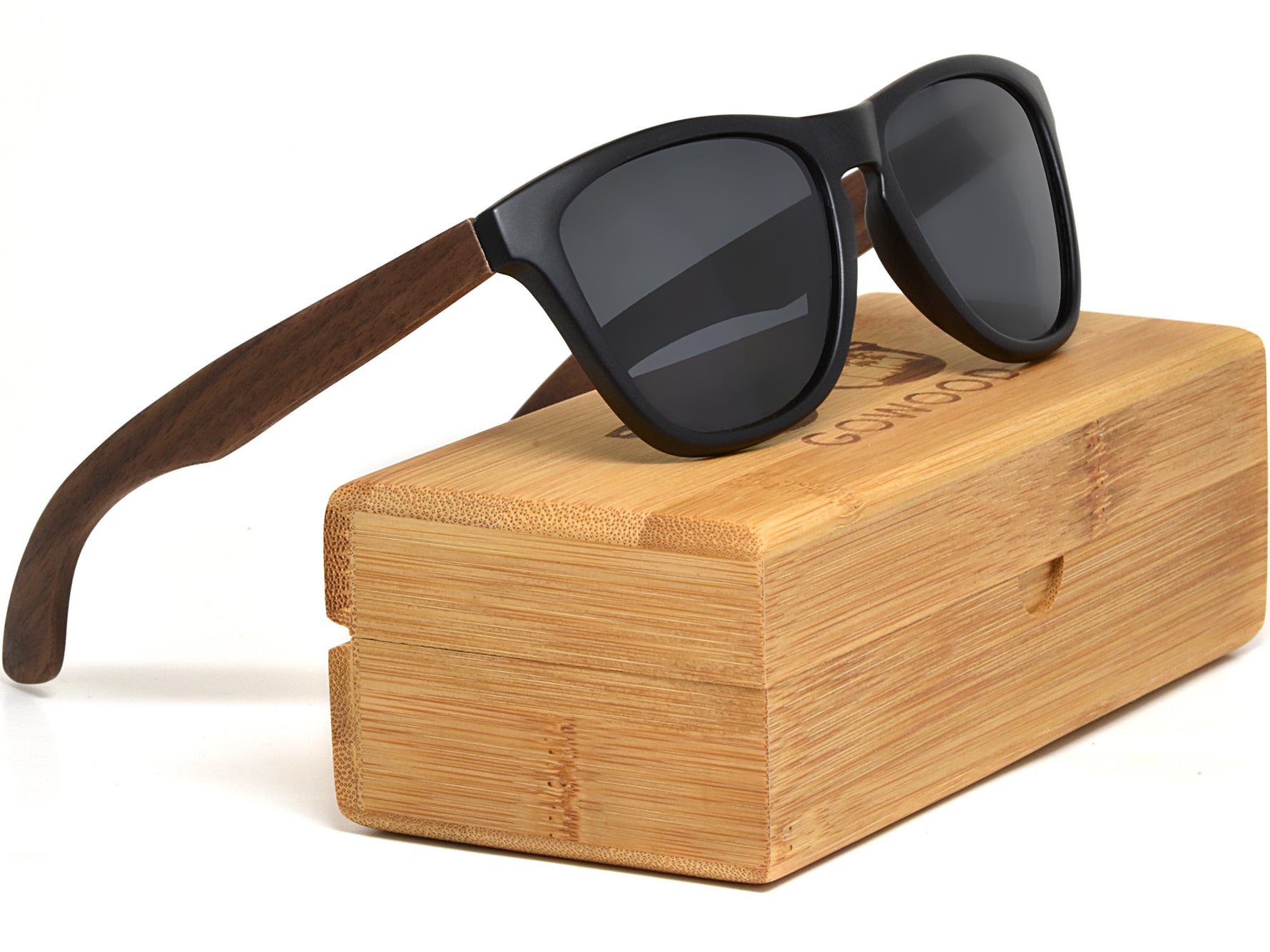 GOWOOD - Arizona - Lunettes de soleil classique en bois de noyer avec verres noir polarisés - Lunettes de soleil | Samara & Co