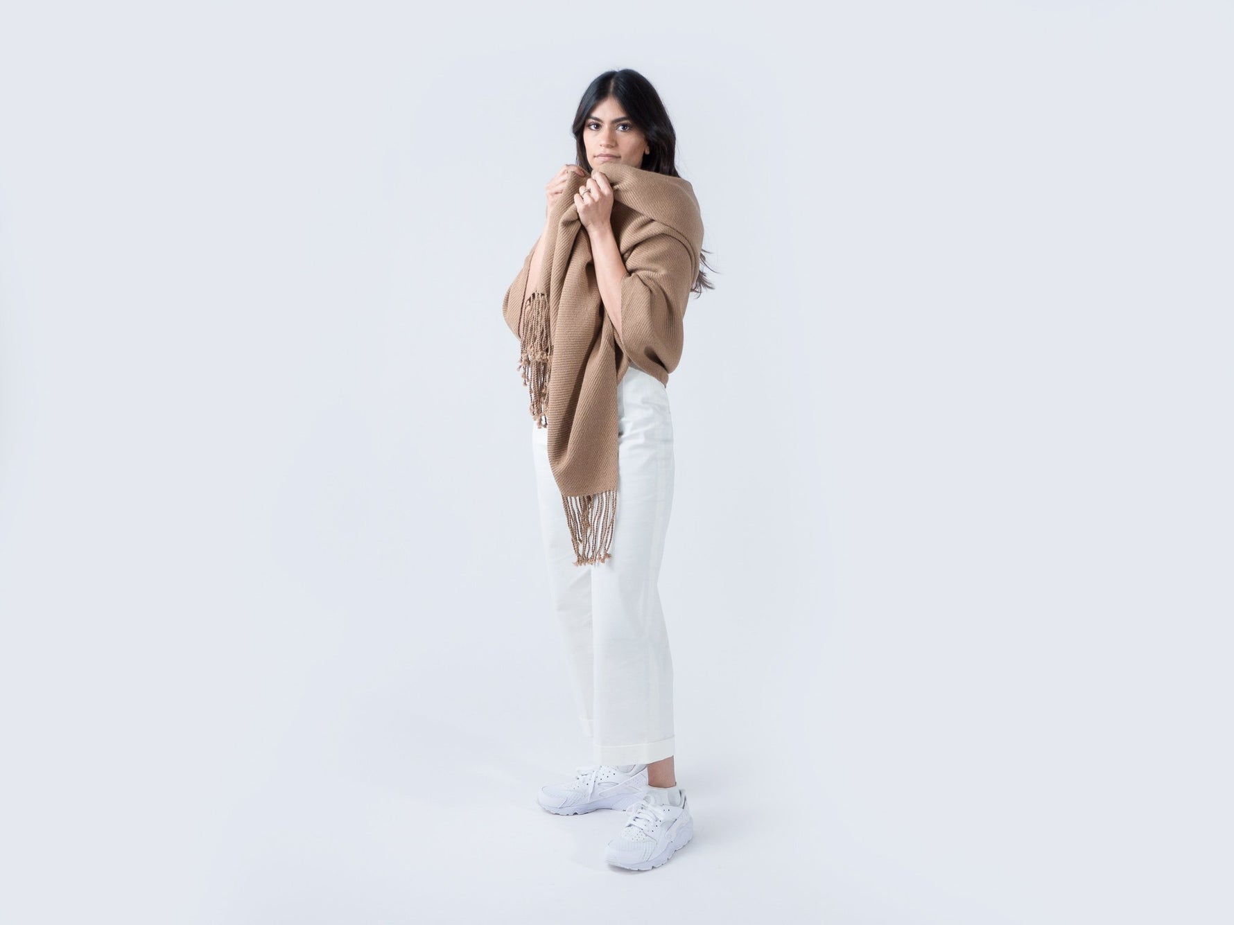 ABBOTT - Grande Écharpe en laine d'alpaga - Caramel - Accessoires | Samara & Co