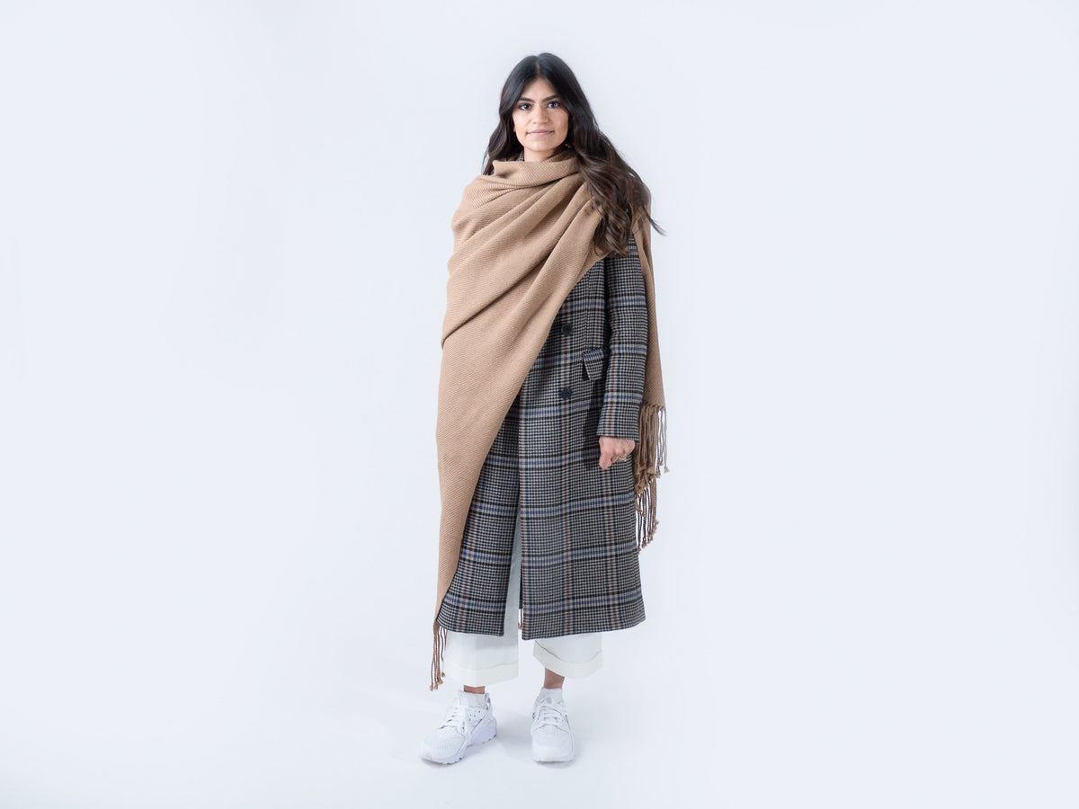 ABBOTT - Grande Écharpe en laine d'alpaga - Caramel - Accessoires | Samara & Co