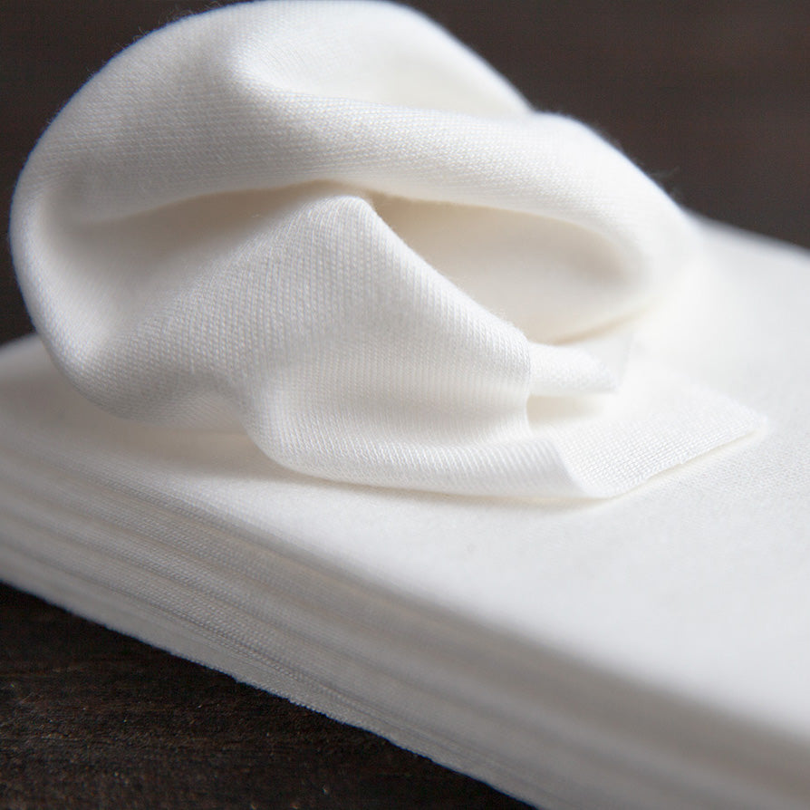 BATEAU BATEAU - 12 mouchoirs en tissu • Blanc