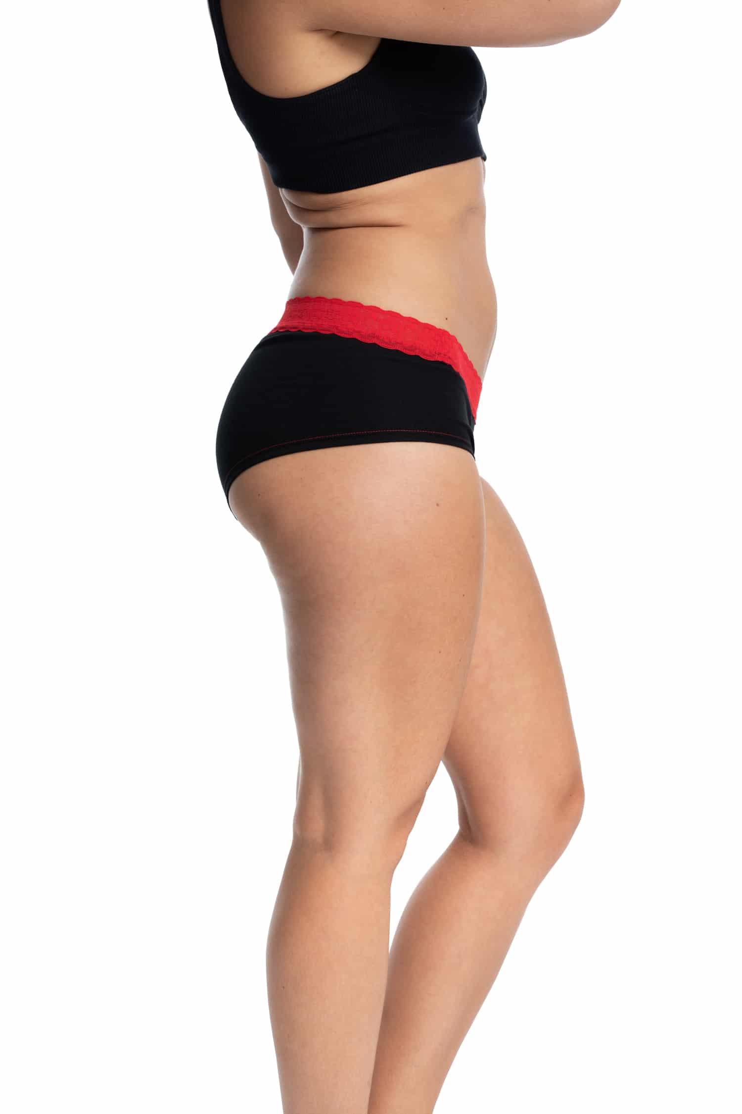 MME L'OVARY - Culottes menstruelles de jour - La Dentelle & 3 serviettes - Fibre naturelle - Culotte menstruelle | Samara & Co
