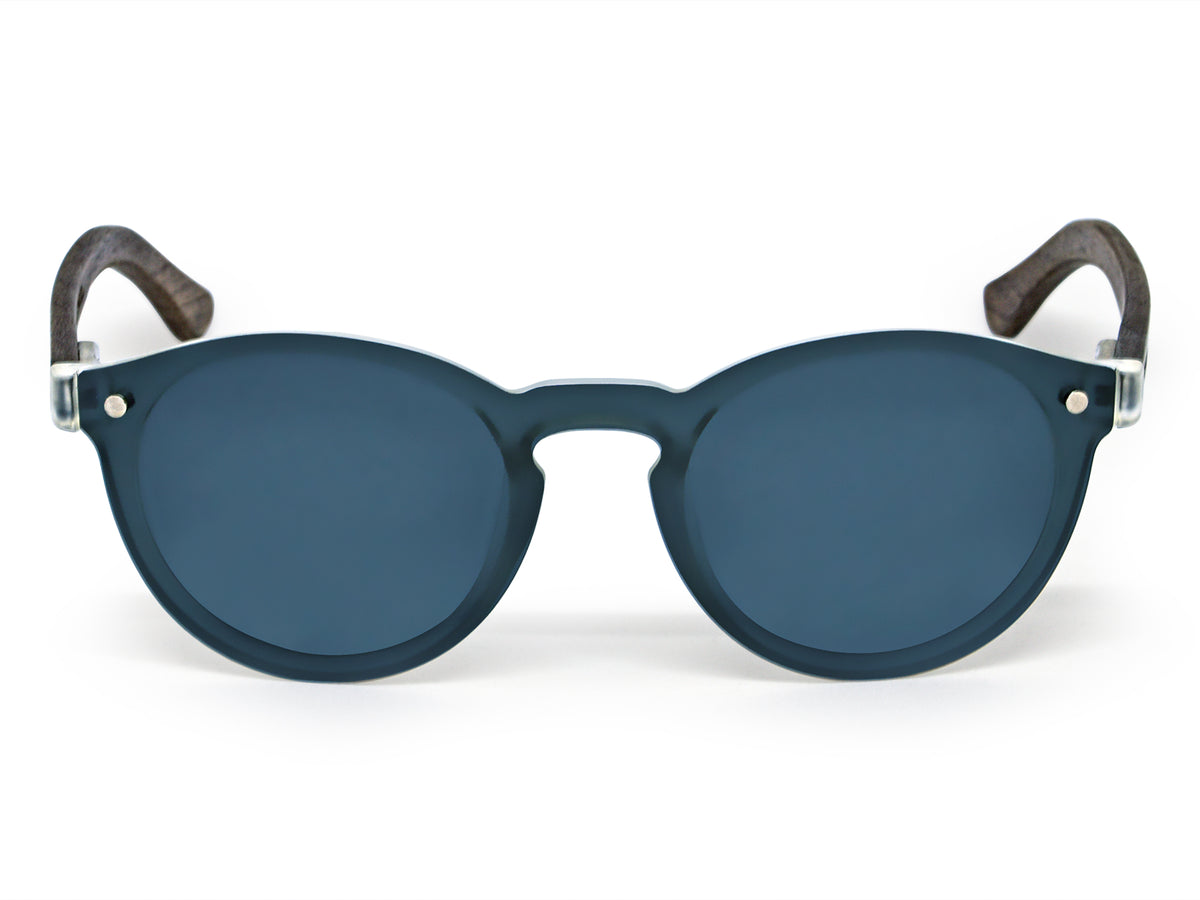 GOWOOD - Rio - Lunettes de soleil rondes en bois de noyer avec verres polarisés une pièce noir - Lunettes de soleil | Samara & Co