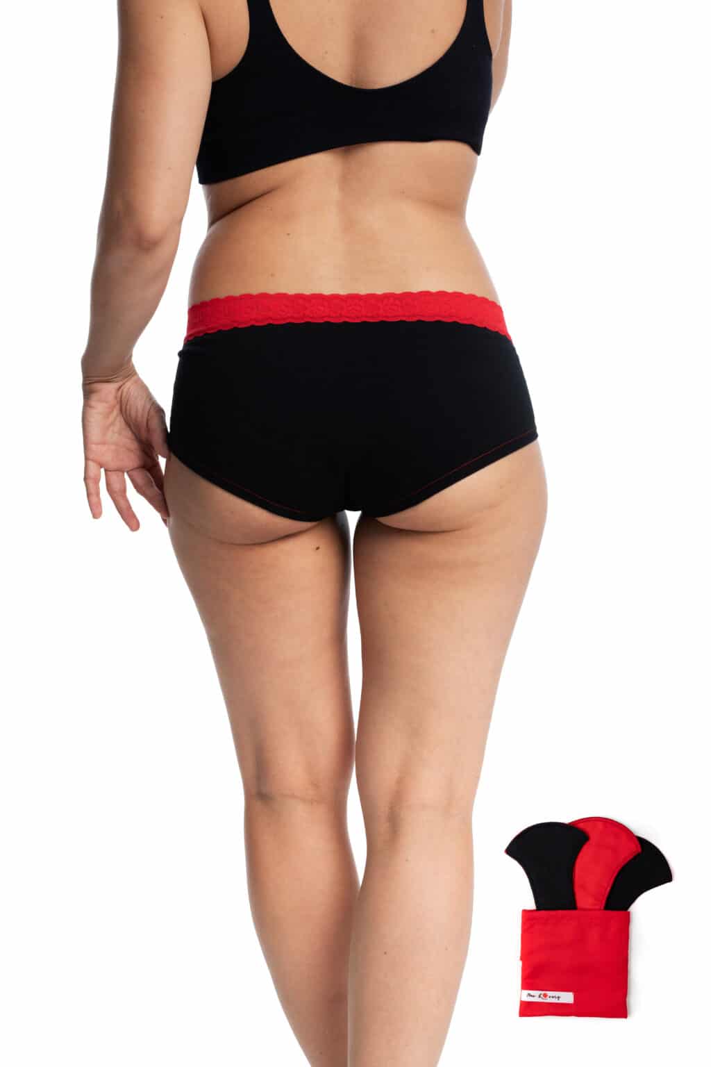 MME L'OVARY - Culottes menstruelles de jour - La Dentelle & 3 serviettes - Fibre naturelle - Culotte menstruelle | Samara & Co