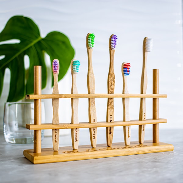 OLA BAMBOO - Porte-brosses à dents en bambou - Accessoires soins | Samara & Co
