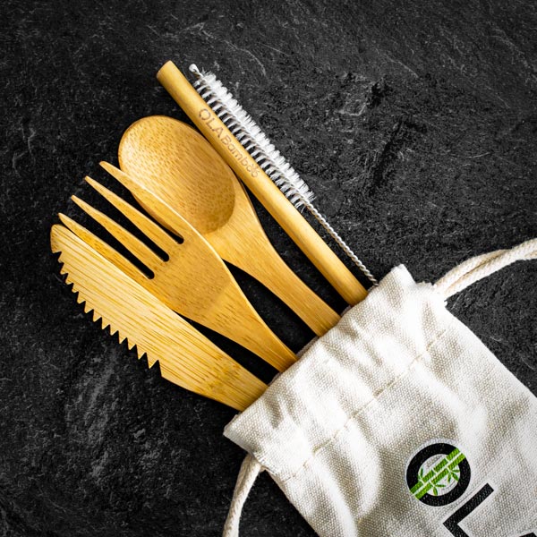 OLA BAMBOO - Kit Zéro Déchet - Ustensiles en bambou réutilisables - Accessoires Maison | Samara & Co