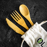 OLA BAMBOO - Ensemble - Ustensiles en bambou réutilisables - Accessoires Maison | Samara & Co