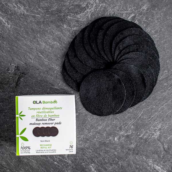 OLA BAMBOO - Recharge - Tampons démaquillants - Noir - Accessoires soins | Samara & Co