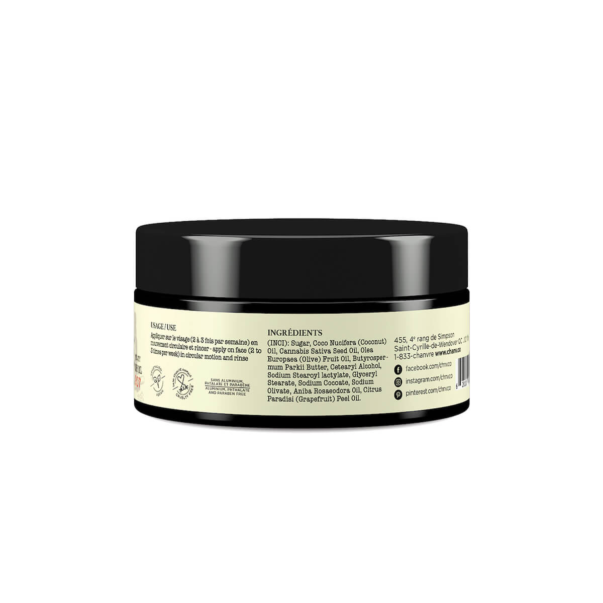 CHANV - Exfoliant visage - Pamplemousse - Huile de graines de chanvre et sucre de cannes biologiques - Soins visage | Samara & Co