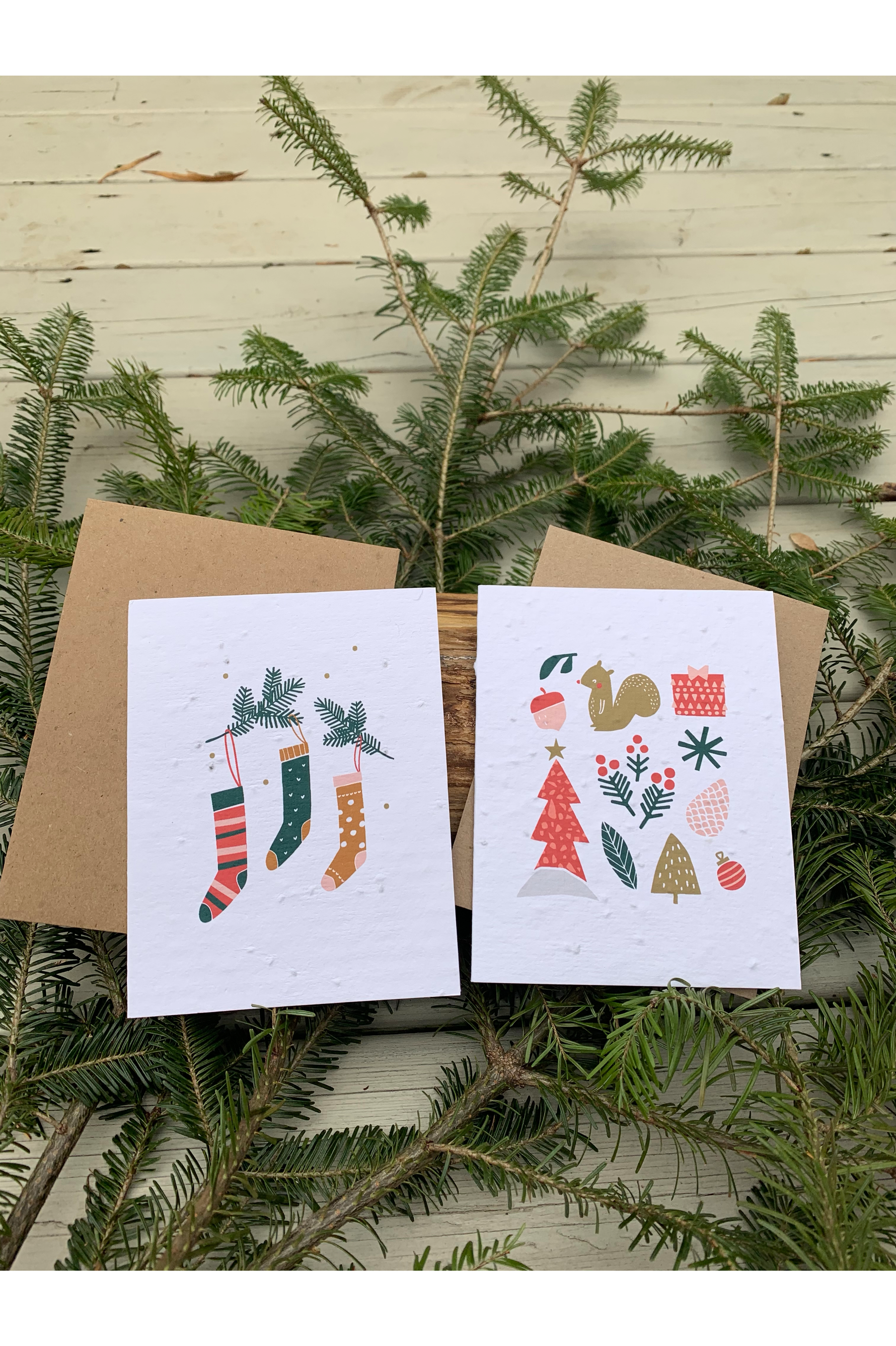 Carte de Noël ensemencée de basilic - Carte | Samara & Co