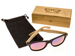 GOWOOD - Los Angeles - Lunettes de soleil en bois de bambou avec verres miroir bleu polarisés - Lunettes de soleil | Samara & Co
