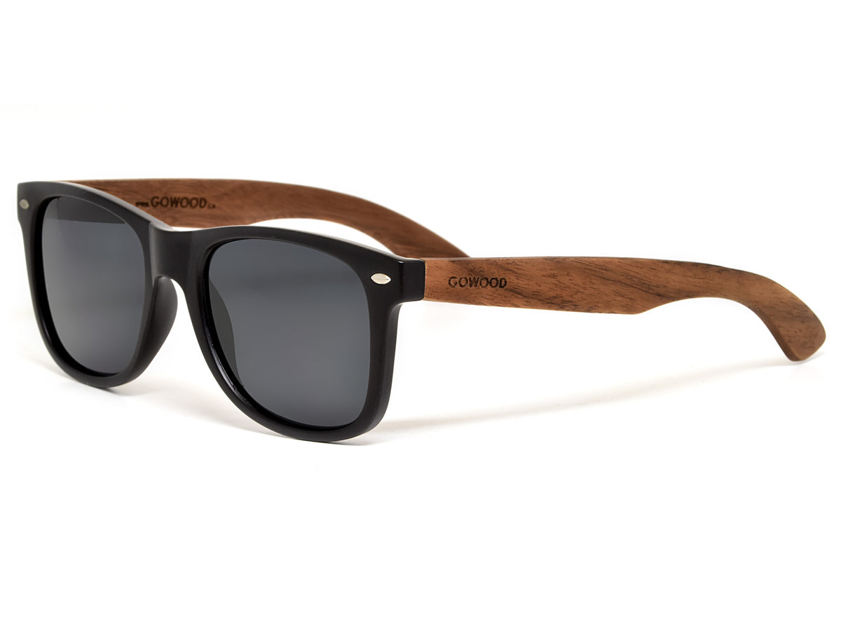 GOWOOD - Los Angeles - Lunettes de soleil en bois de noyer avec verres noir polarisés - Lunettes de soleil | Samara & Co