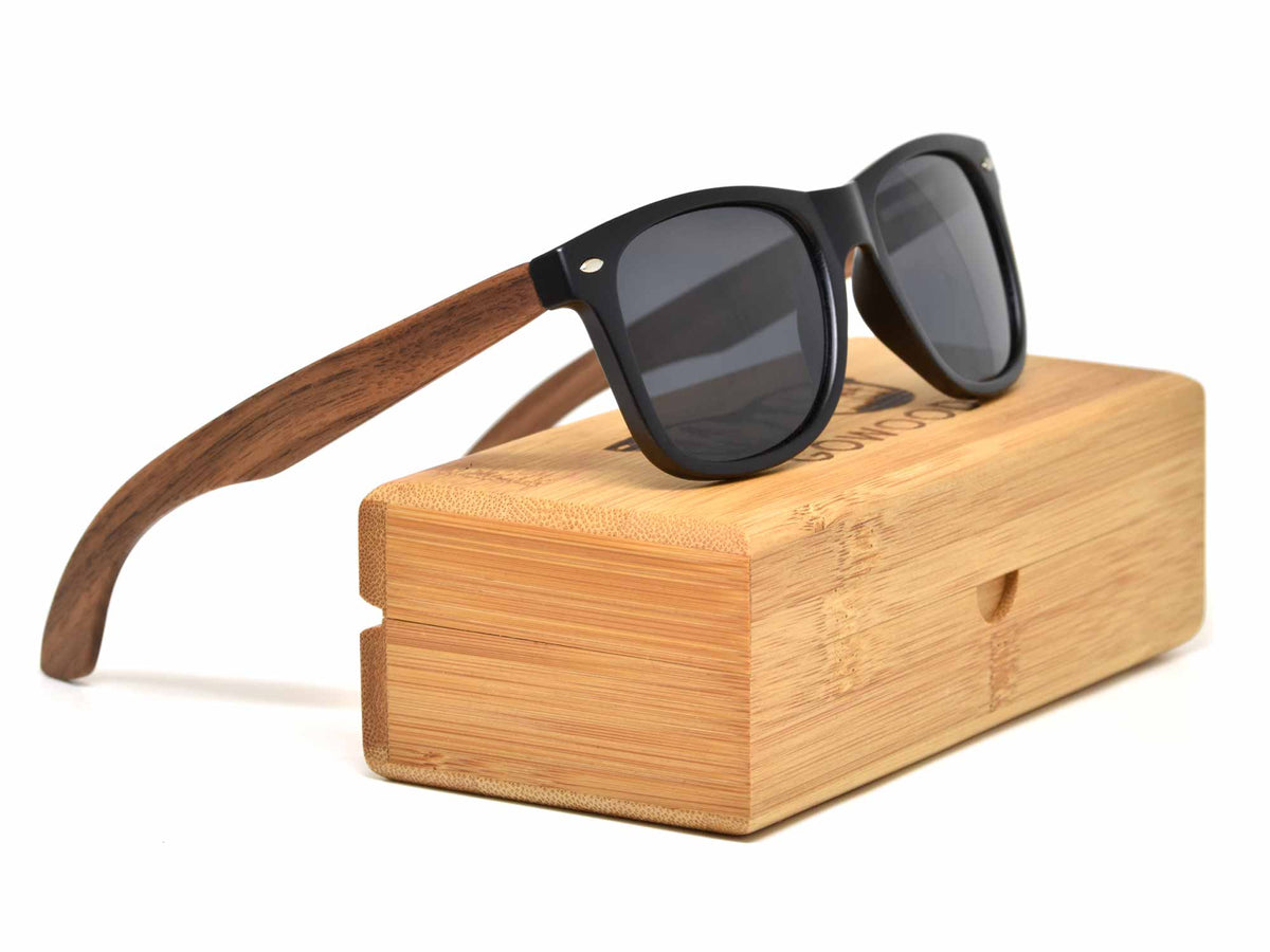 GOWOOD - Los Angeles - Lunettes de soleil en bois de noyer avec verres noir polarisés - Lunettes de soleil | Samara & Co