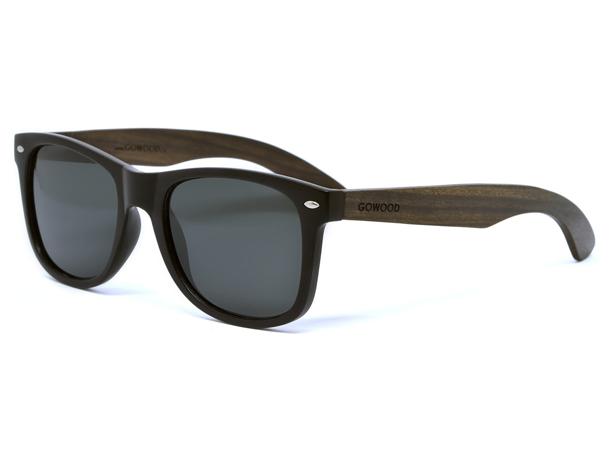 GOWOOD - Los Angeles - Lunettes de soleil en bois d’ébène avec verres noir polarisés - Lunettes de soleil | Samara & Co