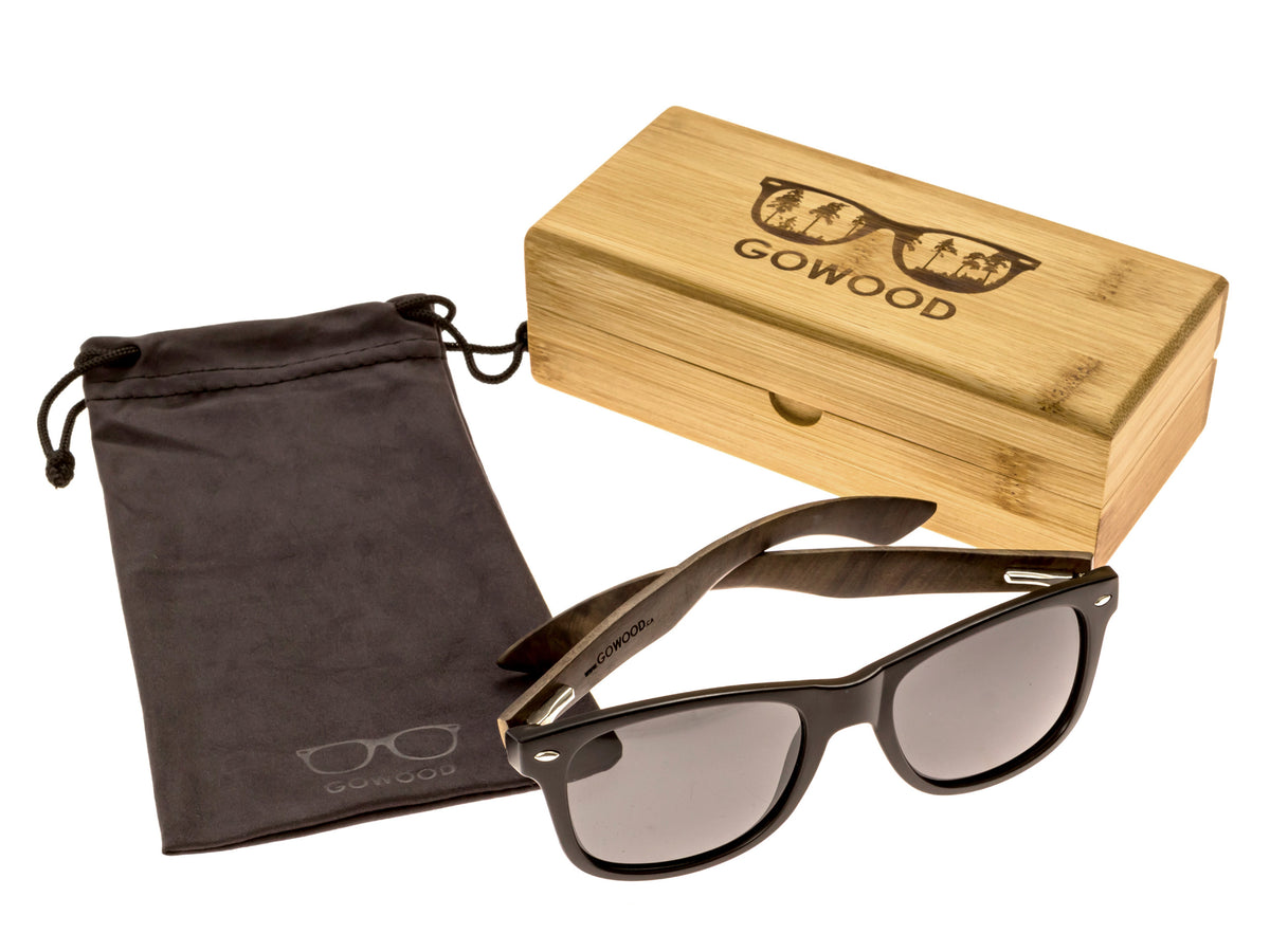 GOWOOD - Los Angeles - Lunettes de soleil en bois d’ébène avec verres noir polarisés - Lunettes de soleil | Samara & Co