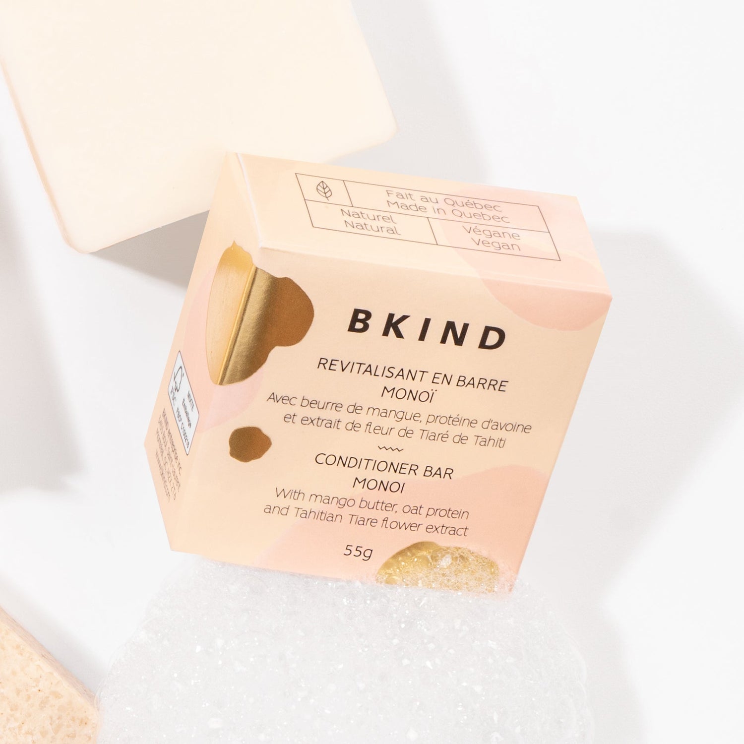 BKIND - Revitalisant en barre  - Biodégradable et Végétalien • Monoï