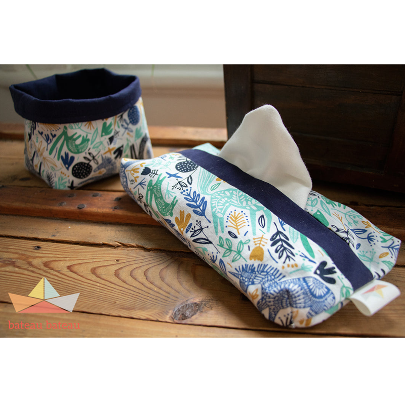 BATEAU BATEAU - Ensemble de 12 mouchoirs lavables • Lapins licornes / Marine