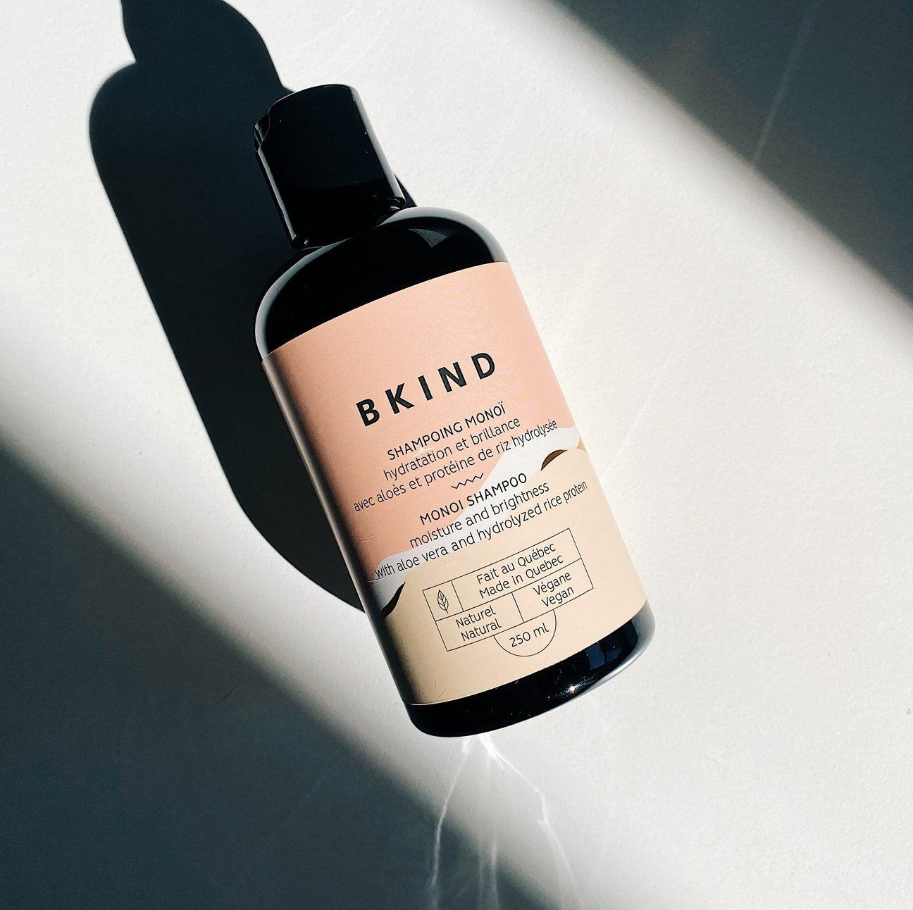 BKIND - Shampoing Monoï - Hydratation et brillance - Biodégradable et Végétalien - Soins cheveux | Samara & Co