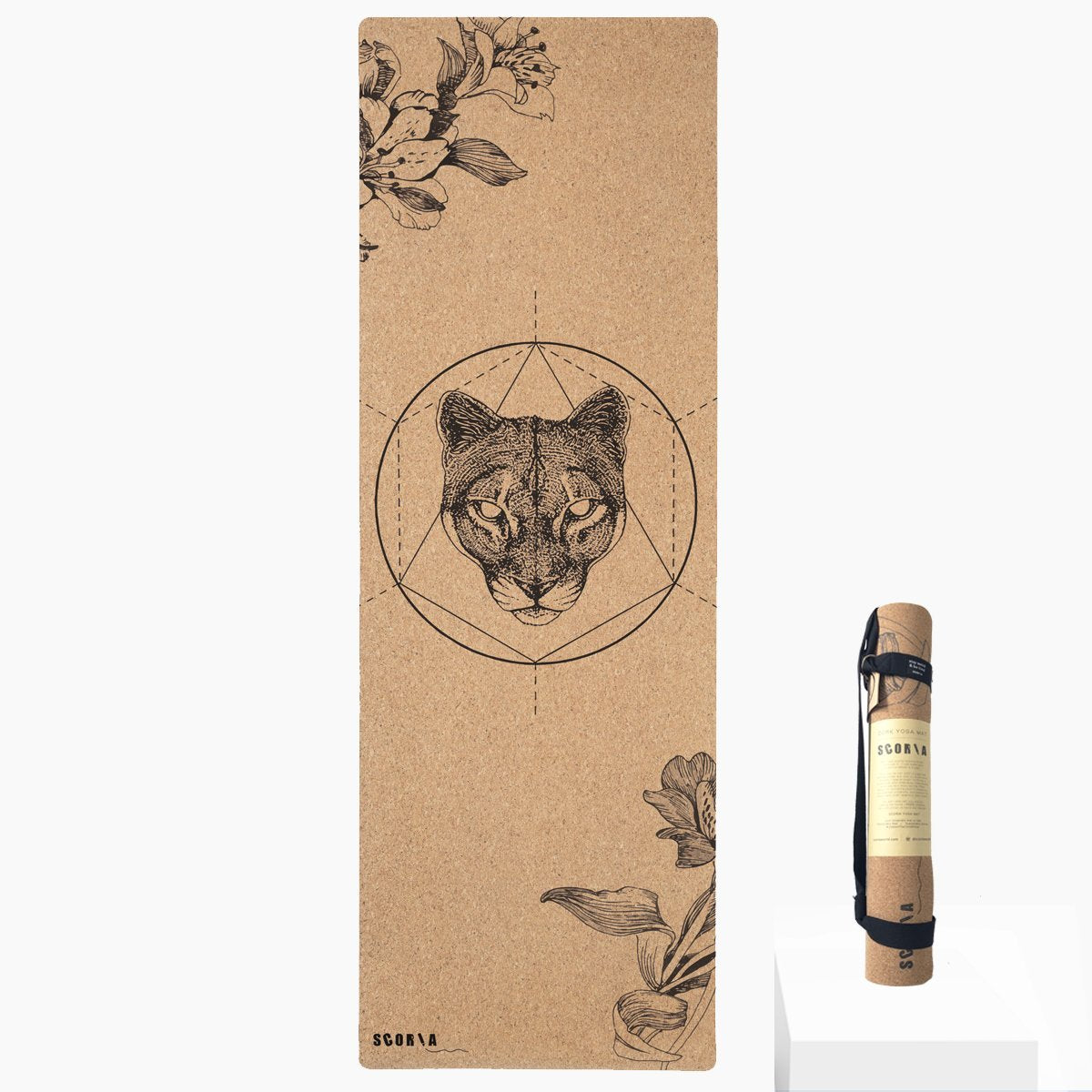 SCORIA WORLD - Tapis de yoga en liège - naturellement anti-microbien •  Lion de montagne 3.5MM - Tapis de Yoga | Samara & Co