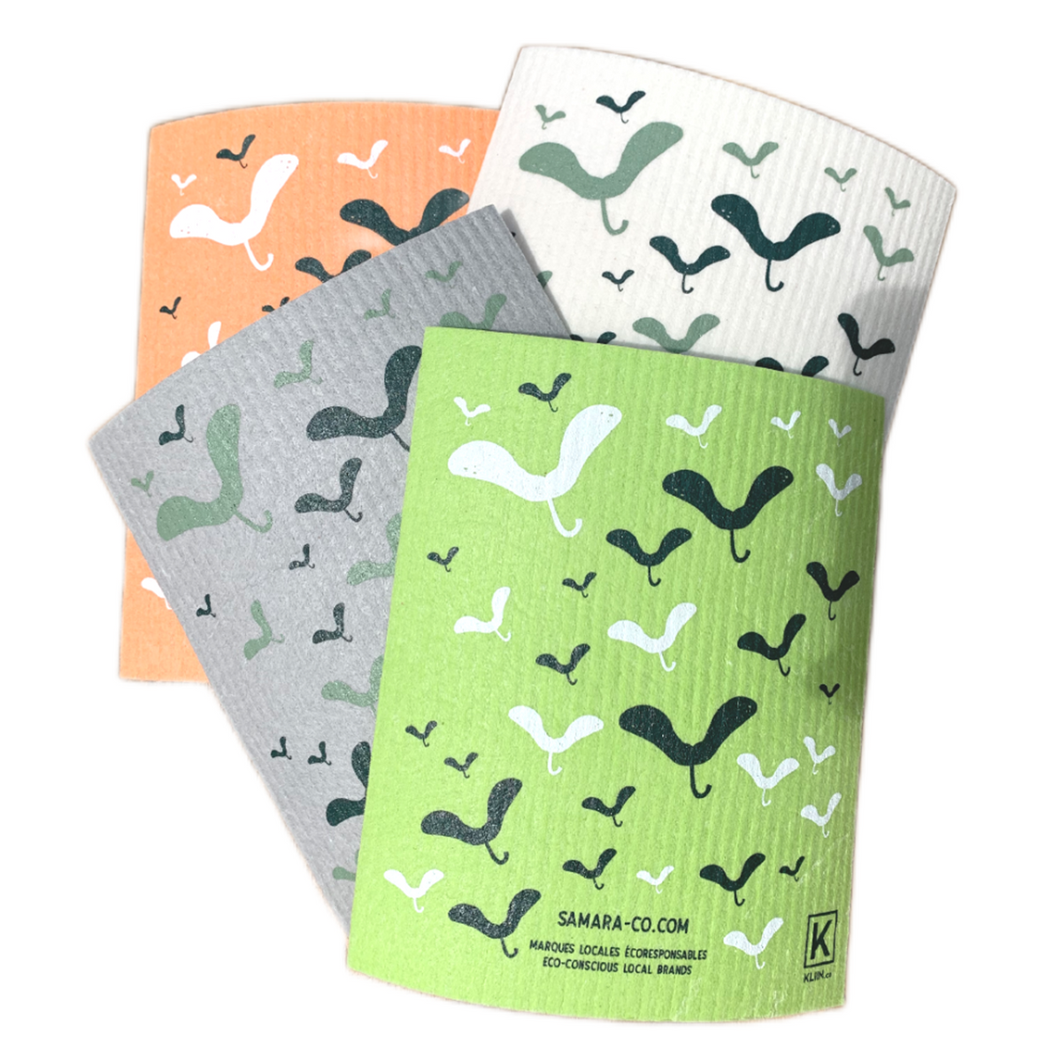 SAMARA & CO et KLIIN - 4 Petits essuie-touts réutilisables compostables - Essuie-touts réutilisables | Samara & Co