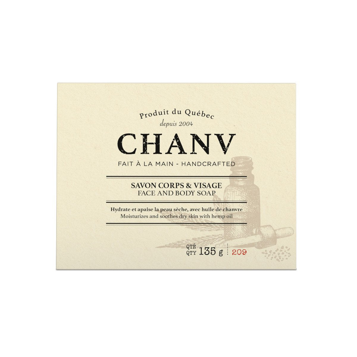 CHANV - Hemp Seed Oil Body and Facial Soap - Vegan