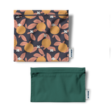 DEMAIN DEMAIN - Set of 2 Reusable Lunch Bags - made from recycled plastic bottles • Oranges